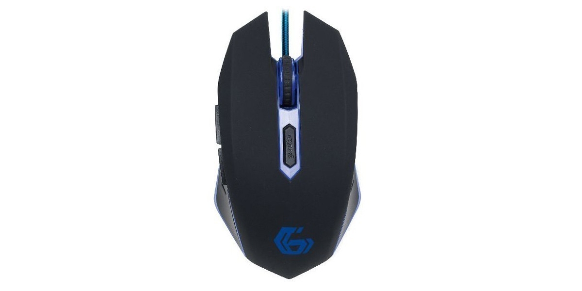 Mouse Gembird gaming cu fir 2400 dpi iluminare negru / albastru 