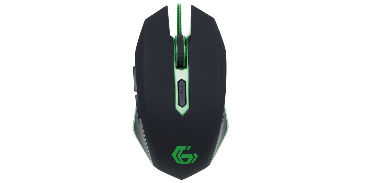 Mouse Gembird gaming cu fir 2400 dpi iluminare negru / verde 