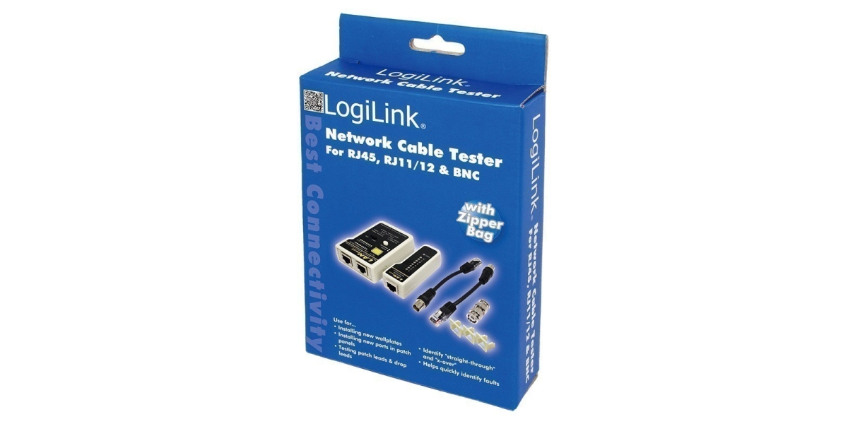 Tester Cablu Retea Logilink WZ0015, pentru cablu UTP, FTP, coaxial 401433