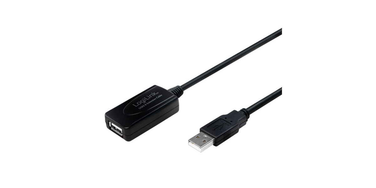 Cablu USB Logilink prelungitor UA0143, USB 2.0 (T) la USB 2.0 (M), 10m, negru 