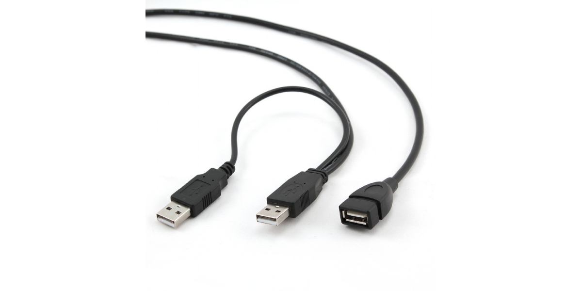 Cablu USB Gembird Splitter 2.0 (T) la 2.0 (M) + 2.0 (T), 0.9m, Conectori...