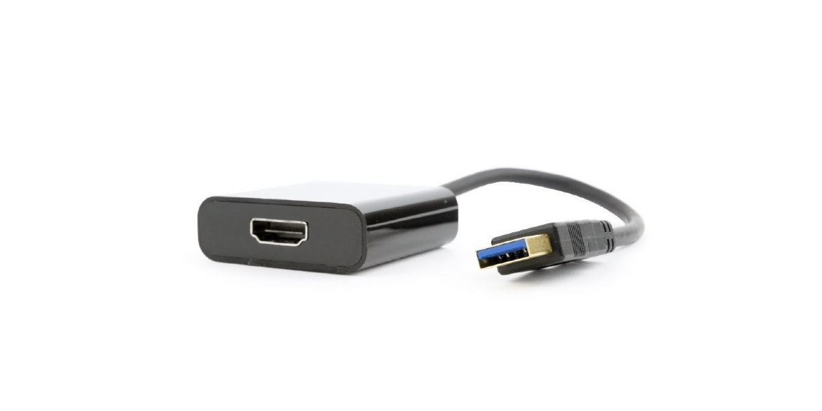 Cablu video Gembird USB 3.0 la HDMI 15cm, negru (A-USB3-HDMI-02) 