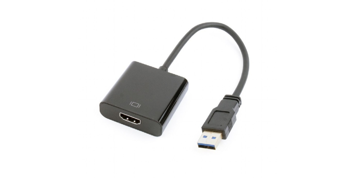 Cablu video Gembird USB 3.0 la HDMI 15cm, negru (A-USB3-HDMI-02) 403397