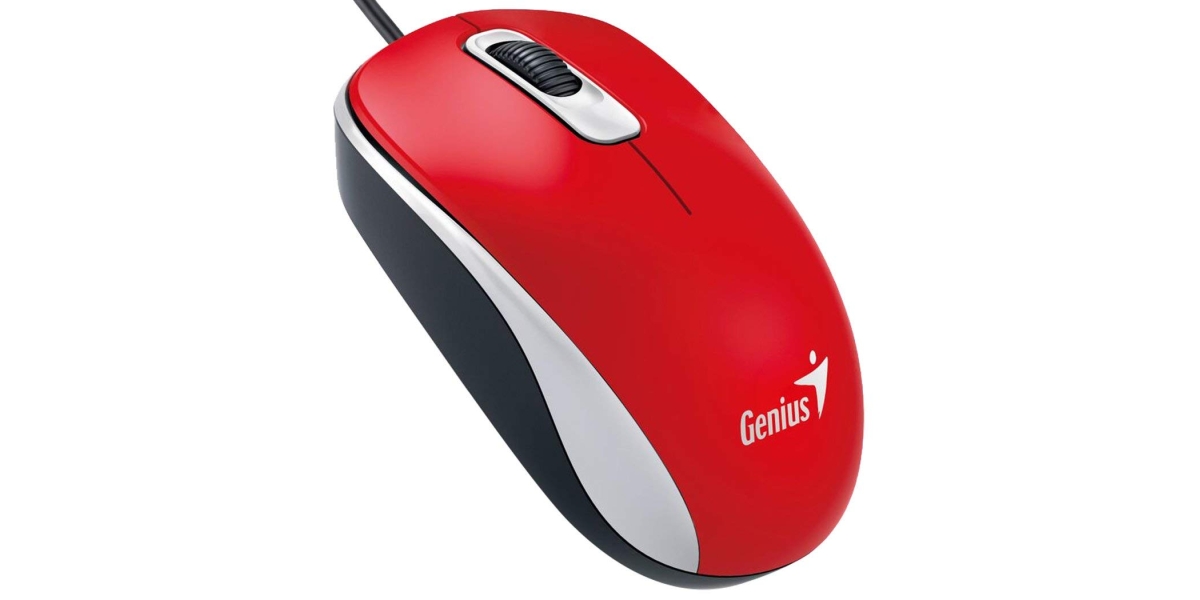 Mouse Genius DX-110, cu fir, USB, optic, rosu 