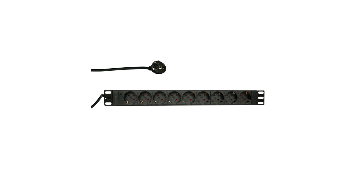 PDU LogiLink PDU9C03 1U rack 19 inch, 9 prize Schuko, intrare Schuko, 16 A, 2 m 