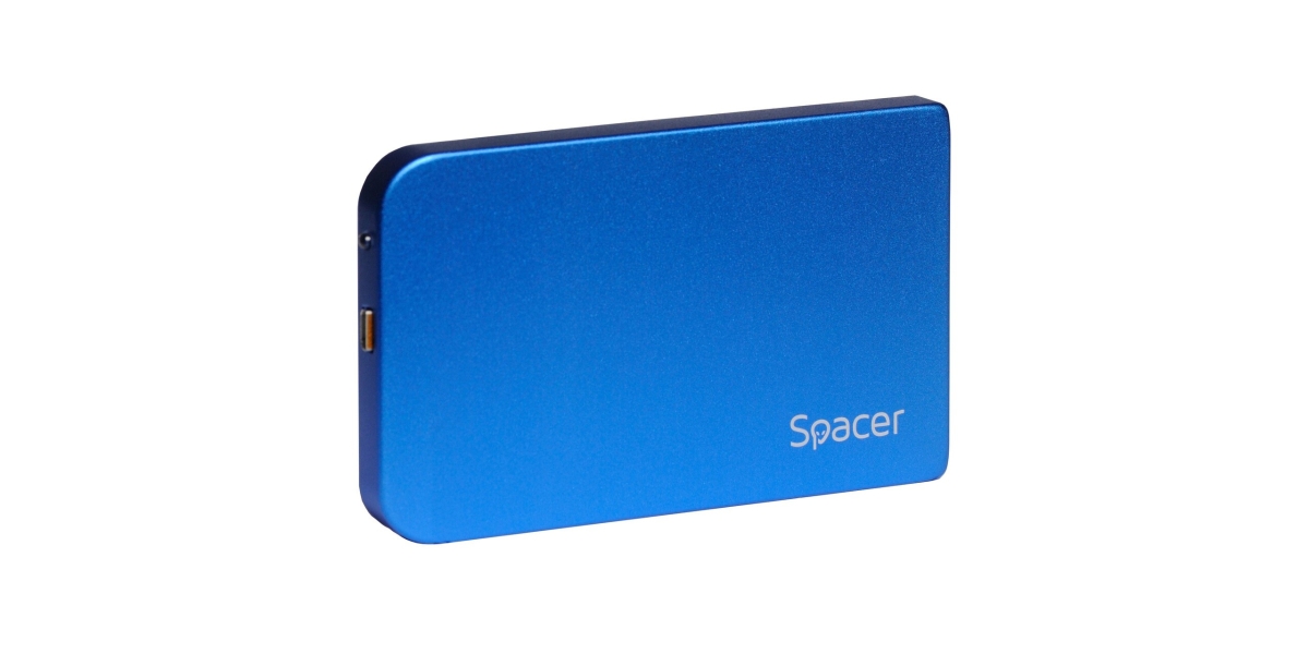 Rack extern SPACER SPR-25611A - Carcasa Aluminiu Albastru pentru HDD/SSD, 2.5...