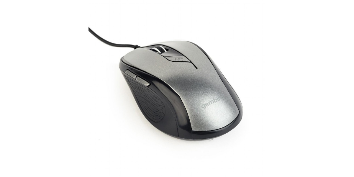 Mouse ergonomic GEMBIRD MUS-6B-01-BG, USB, optic, 1600 DPI, negru/gri 