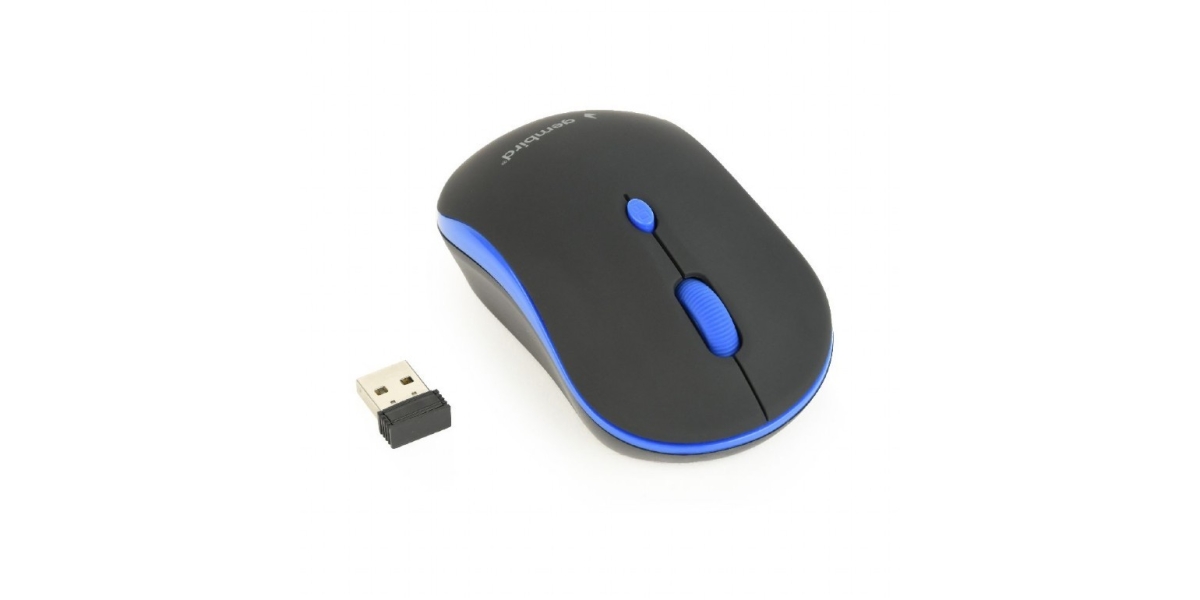 Mouse Wireless Gembird MUSW-4B-03-B Negru/Albastru 2.4GHz Optic 1600 DPI...