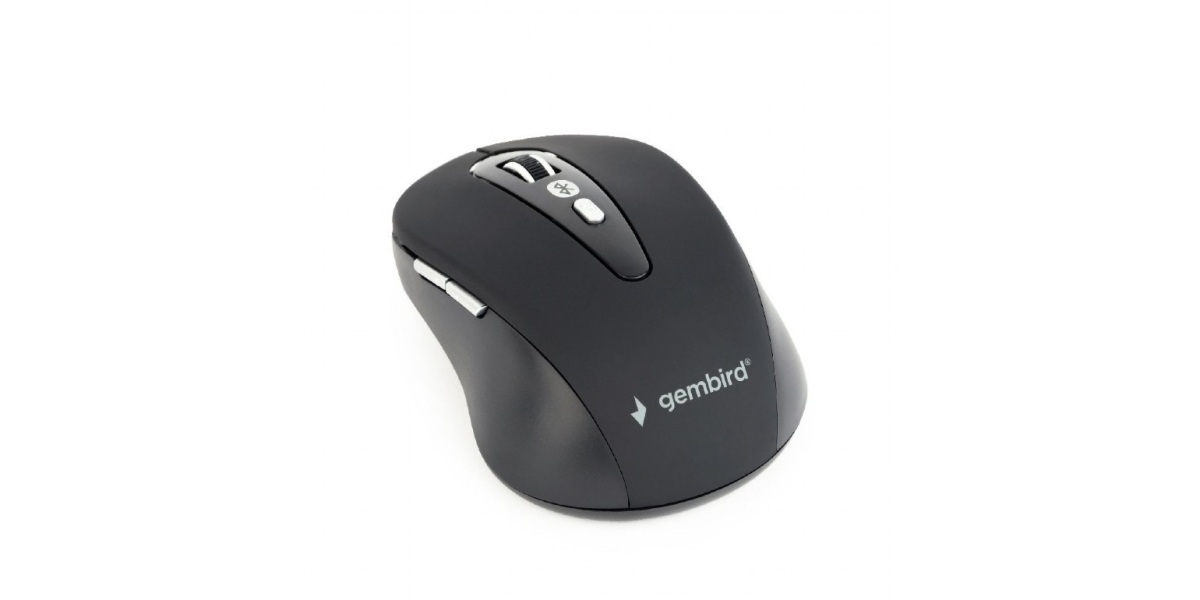 Mouse Wireless Gembird MUSWB-6B-01 Negru, 1600 DPI, Bluetooth, 6 Butoane,...