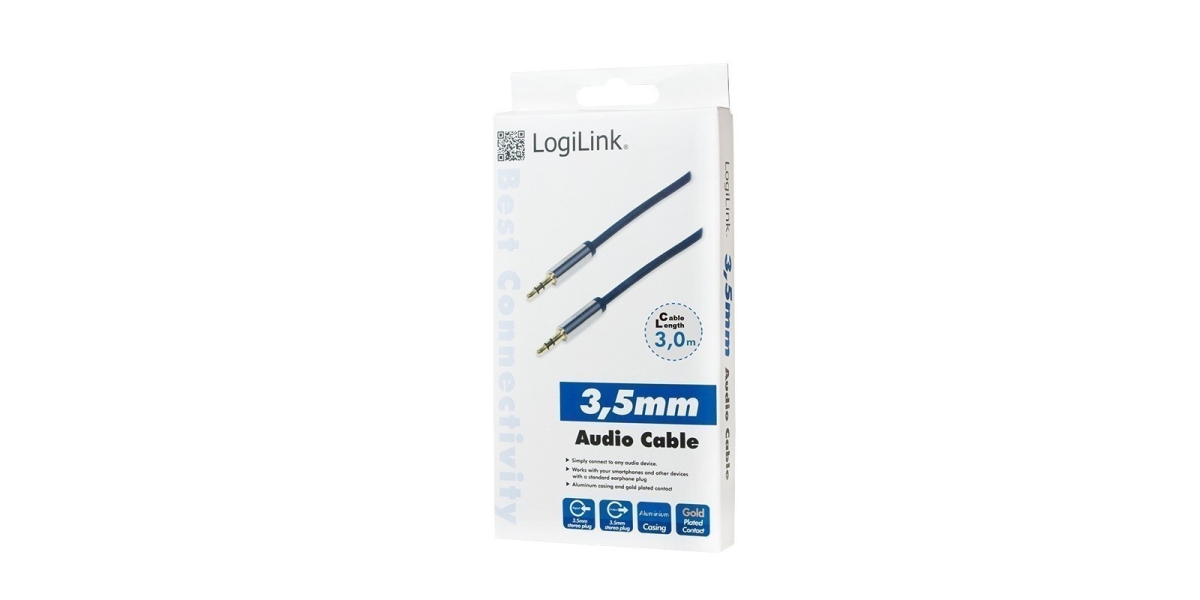 Cablu audio Logilink CA10300, stereo 3.5 mm jack T/T, albastru 536468