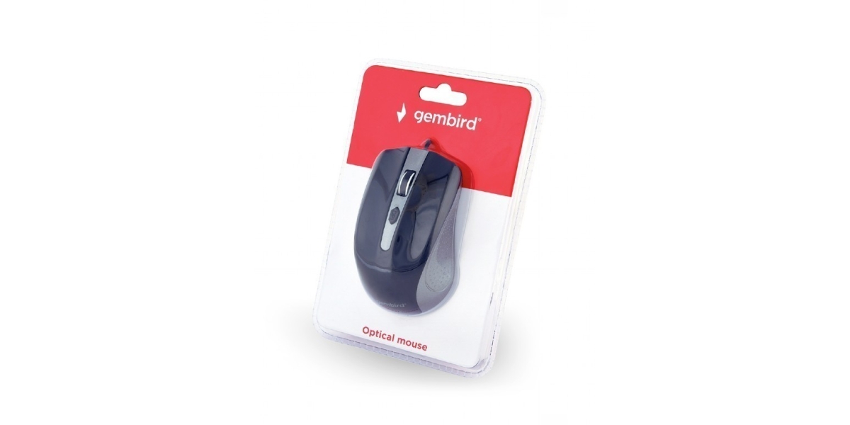 Mouse Gembird MUS-4B-01-GB, cu fir, optic, negru / gri 536665