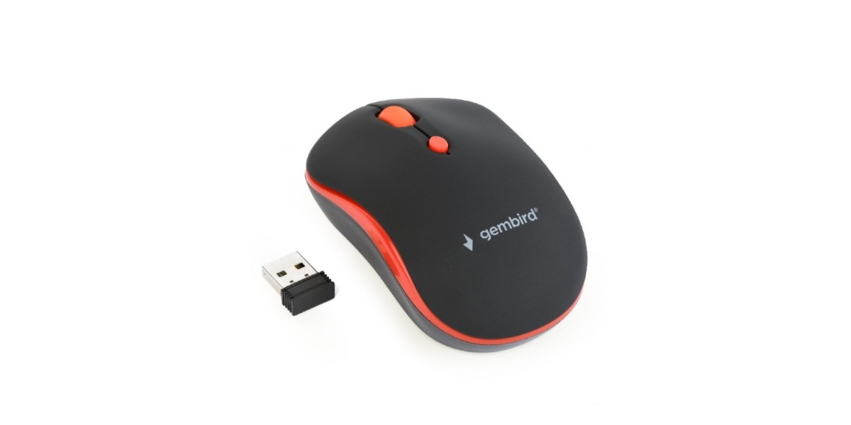 Mouse Gembird MUSW-4B-03-R, wireless, optic, negru / rosu 536670