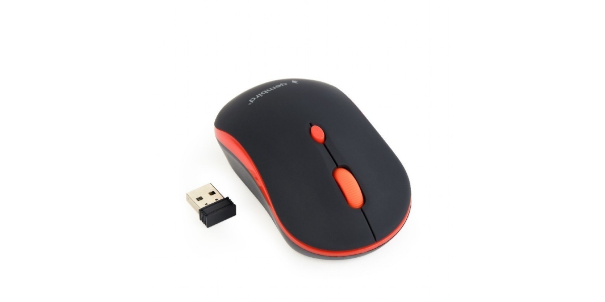 Mouse Gembird MUSW-4B-03-R, wireless, optic, negru / rosu 