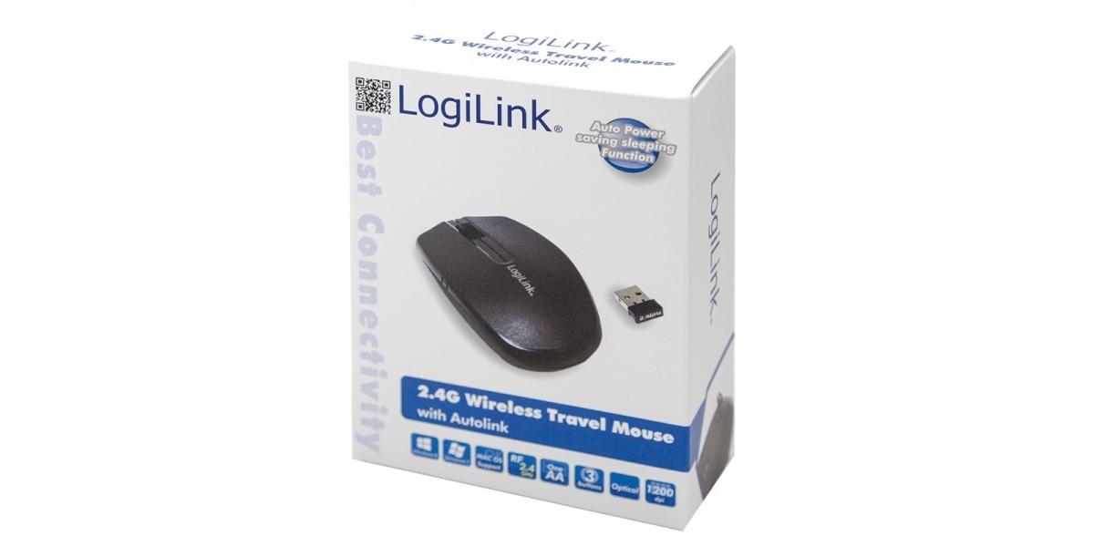 Mouse Logilink ID0114 wireless, optic, butoane/scroll 3/1, negru 536606