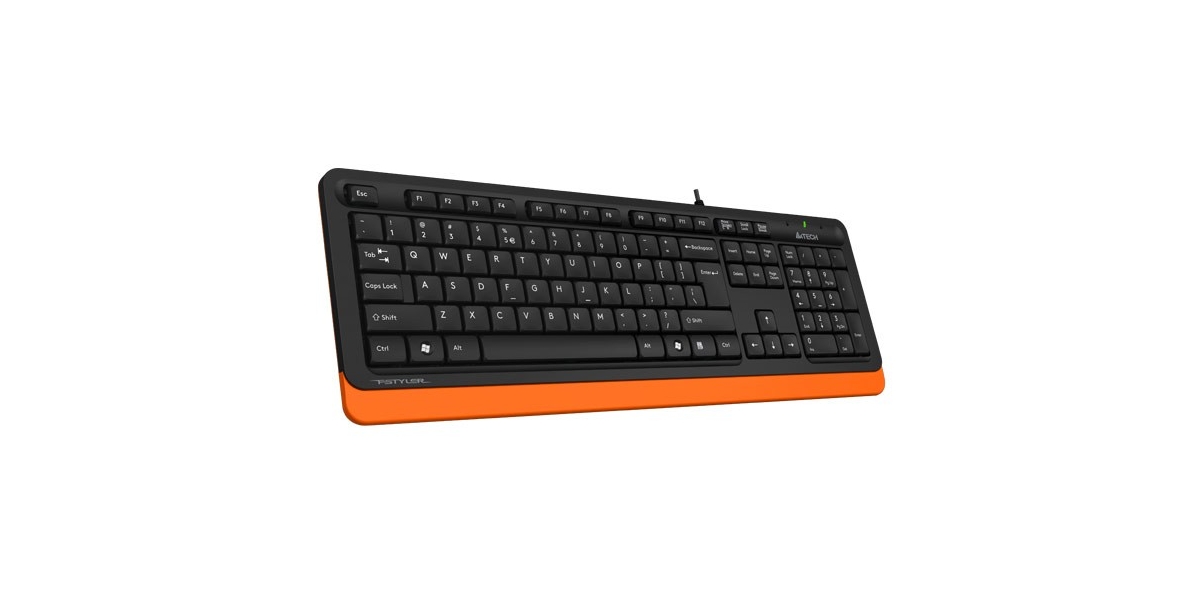 Tastatura A4Tech Fstyler USB cu fir negru si portocaliu (FK10 Orange) 535901