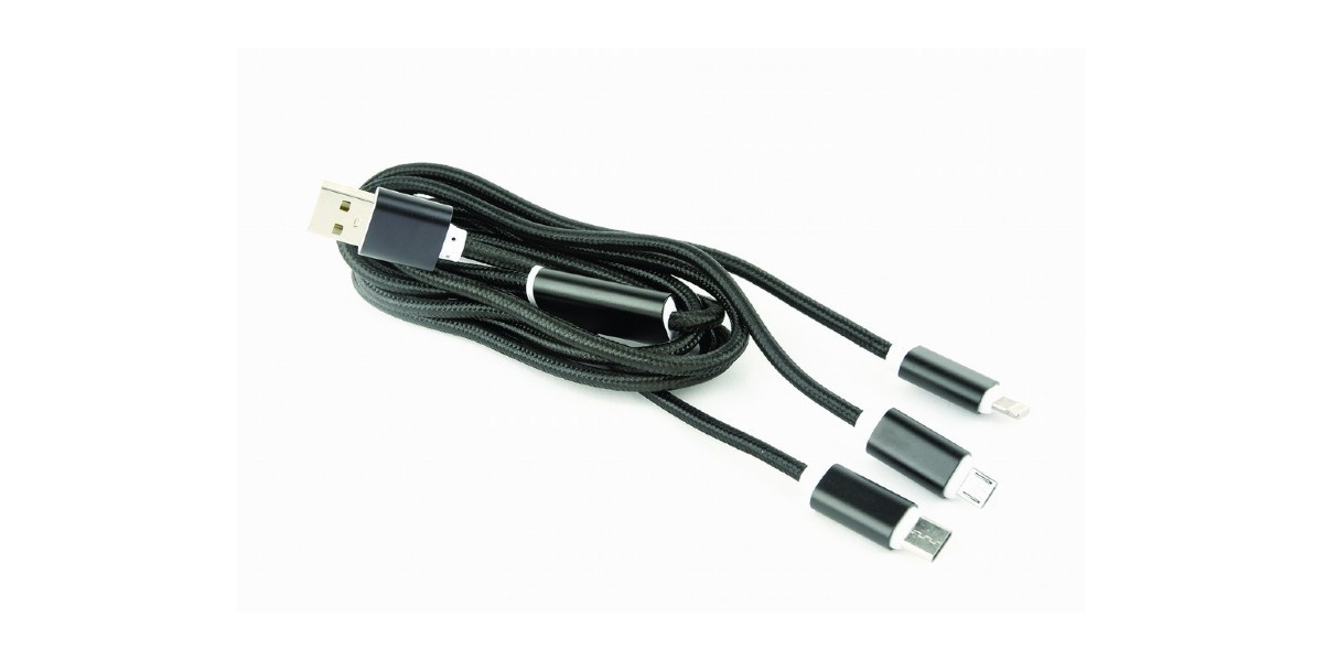 cablu alimentare si date Gembird CC-USB2-AM31-1M, incarcare simultana a 3...