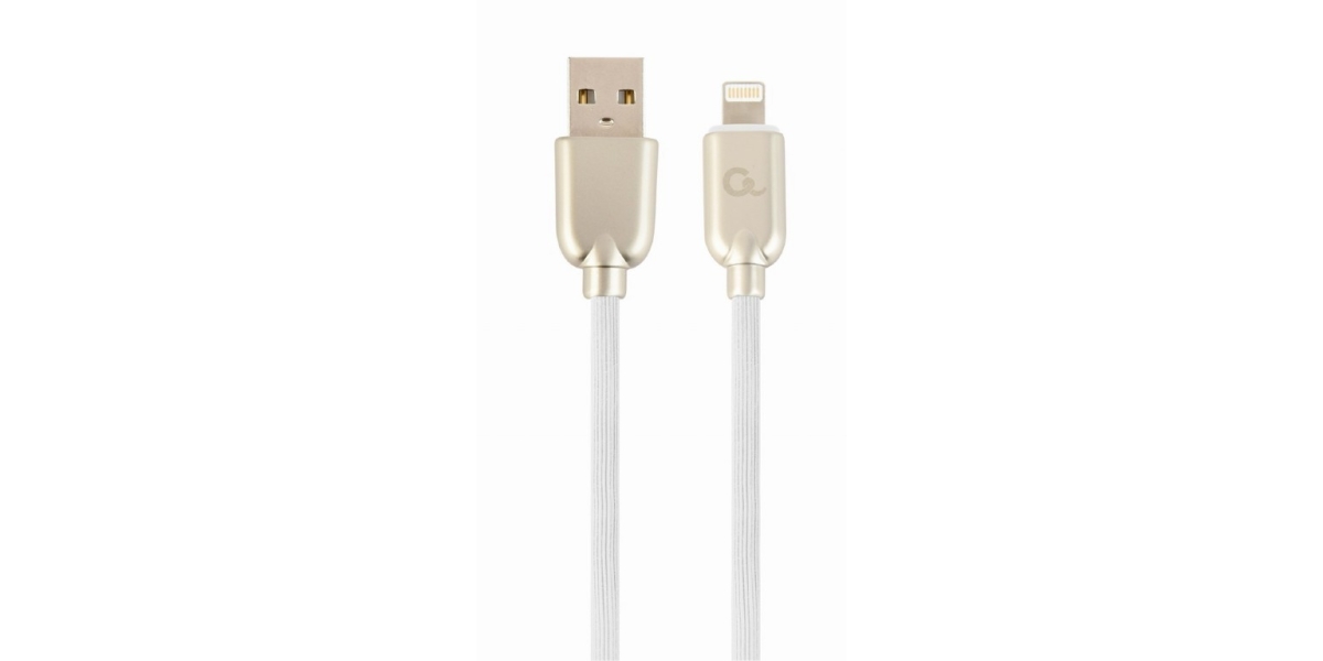 Cablu alimentare si date Gembird CC-USB2R-AMLM-2M-W, USB 2.0 (T) la Lightning...