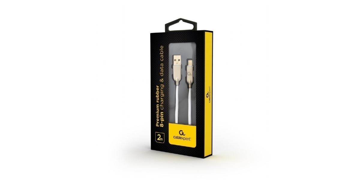 Cablu alimentare si date Gembird CC-USB2R-AMLM-2M-W, USB 2.0 (T) la Lightning...