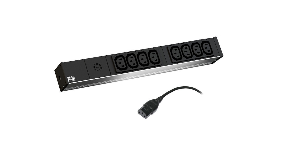 PDU BACHMANN, 1U pt. rack 19 inch, 8 prize IEC, intrare IEC, max 10 A, cablu...