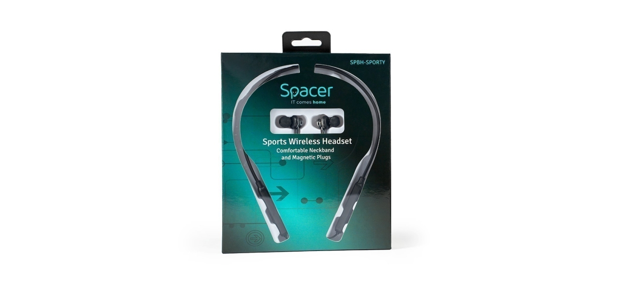 Casti Spacer SPBH-SPORTY, wireless, Bluetooth 5.0, negru 544303