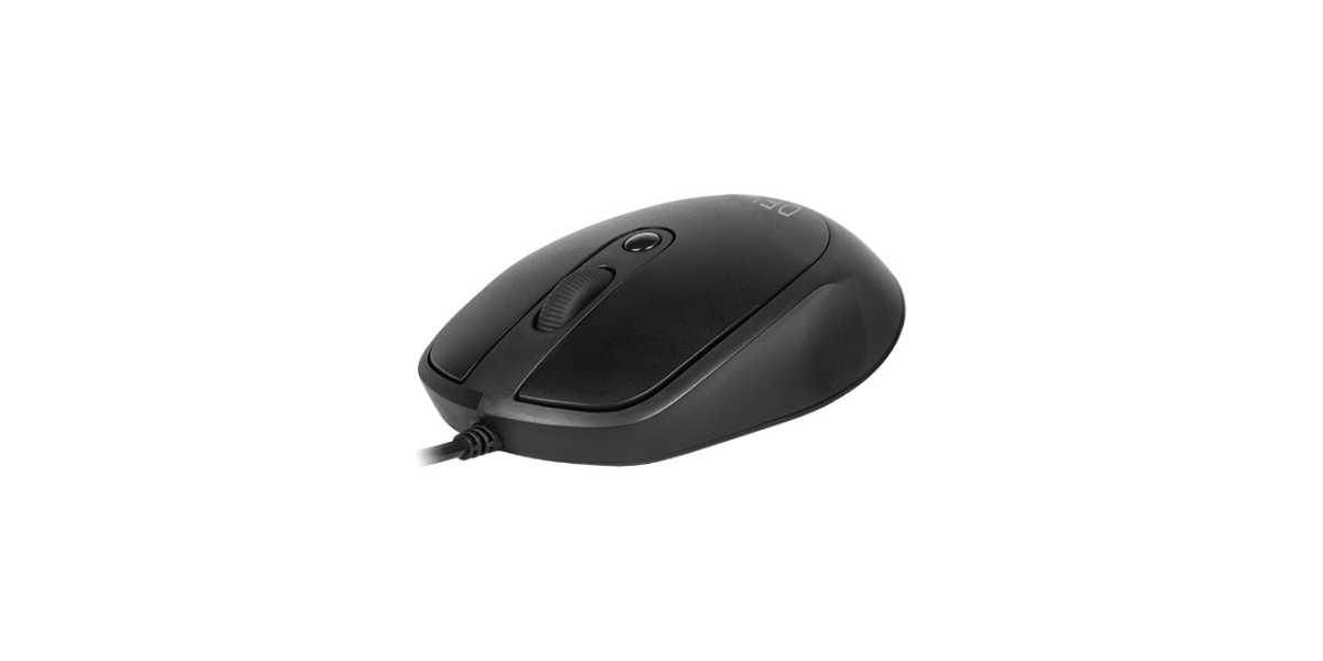 Mouse Delux M366BU-BK, cu fir, optic, 3200 dpi, negru 544405