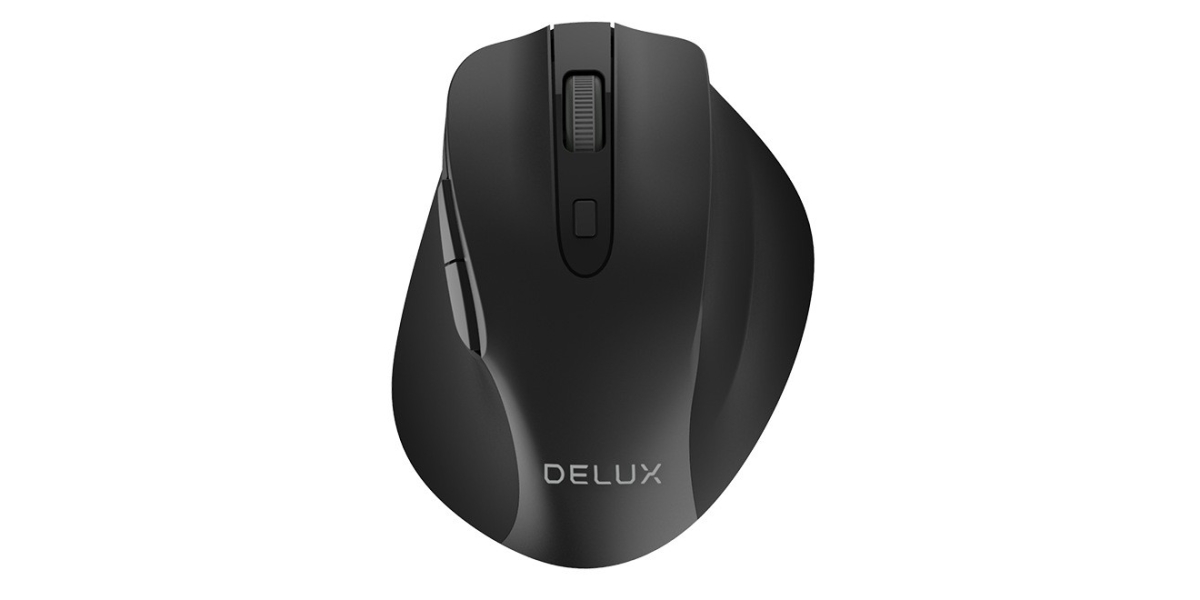 Mouse Delux M517GX-BK, wireless, optic, 1600 dpi, negru 