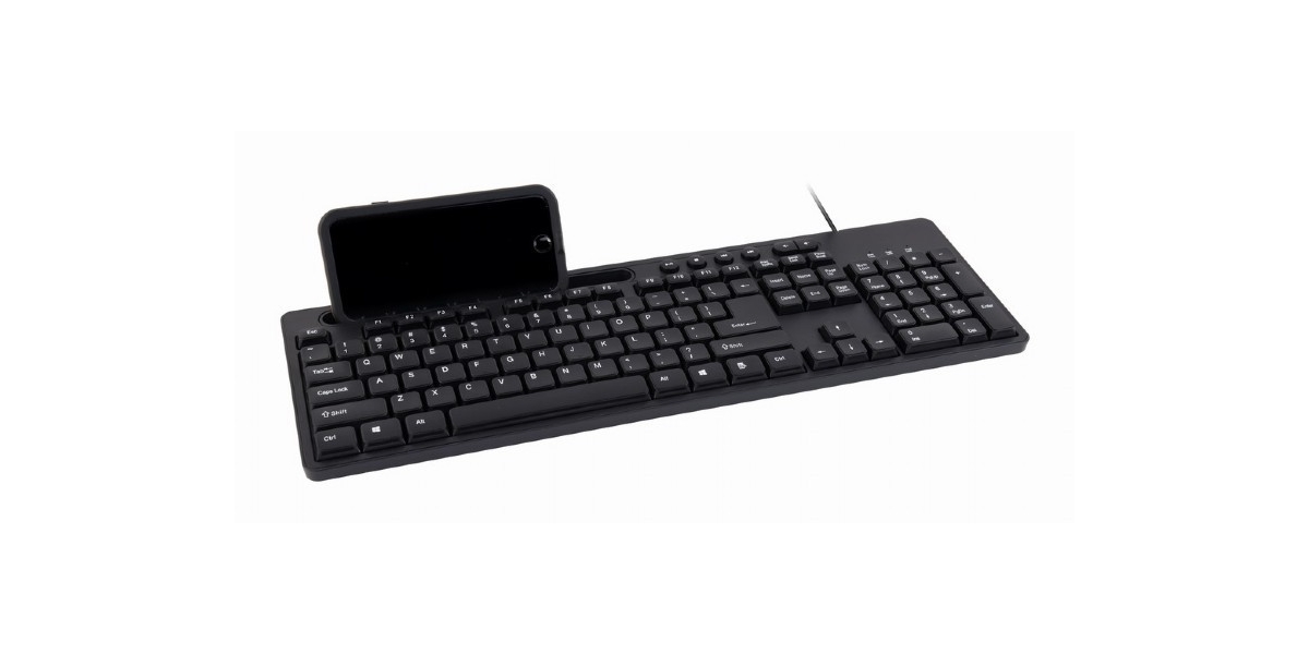 Tastatura Gembird KB-UM-108, USB, cu stand telefon, negru 545109