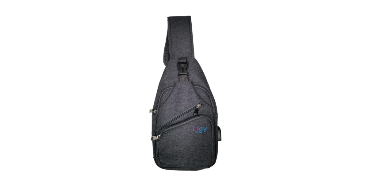 Rucsac Sling Iggy, polyester, mufa USB incarcare+cablu, gri 546321