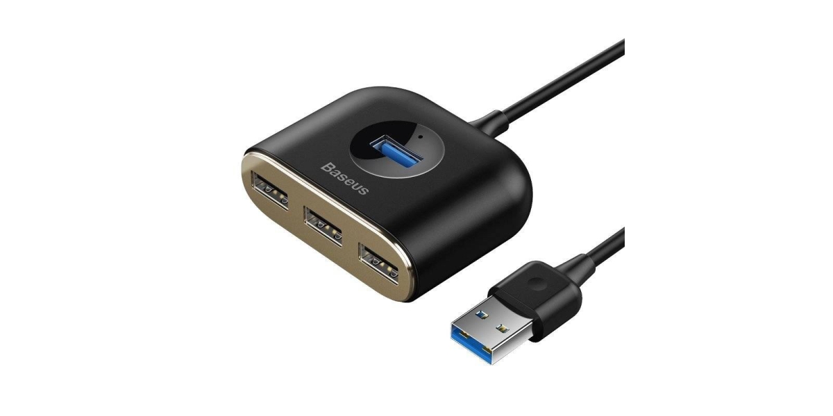 HUB extern Baseus Square CAHUB-AY01, conectare prin USB 3.0, lungime 1 m,...