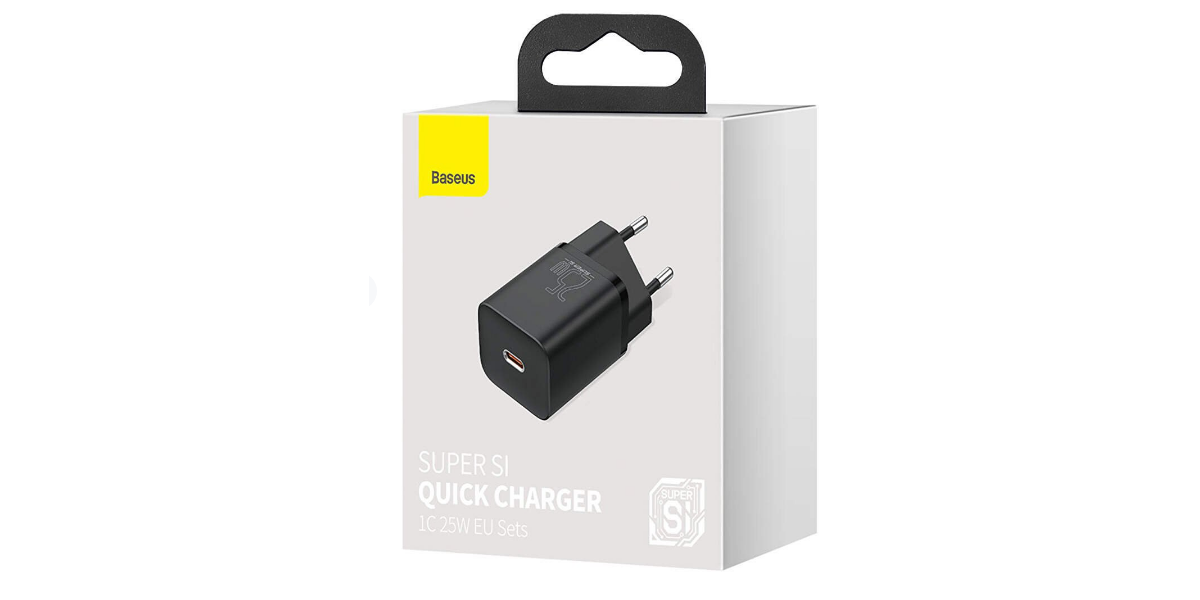 Incarcator retea Baseus Super Si, Quick Charge 25W, USB Type-C 5V/3A, negru...