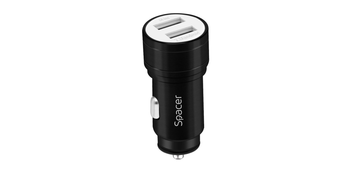 Alimentator auto Spacer SPCC-DUO-02, Fast Charge, negru 