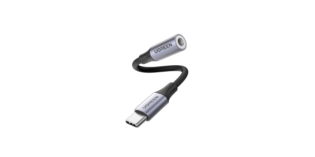 Cablu adaptor Ugreen AV142 USB Type-C to Jack 3.5mm, 10cm, gri 