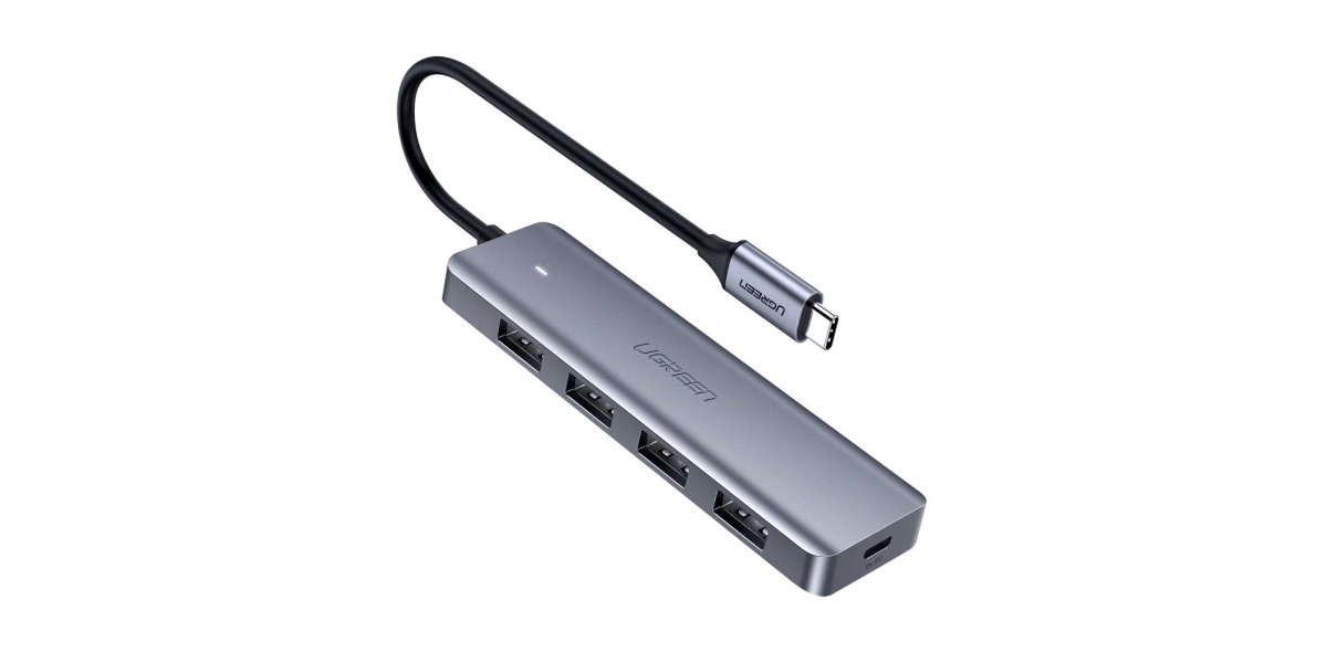 Hub extern Ugreen CM219, USB 3.0 x 4, aluminiu, gri 70336 