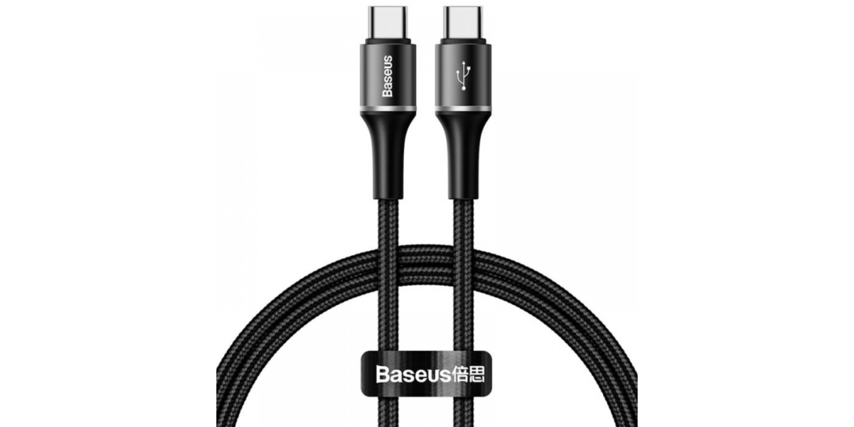 Cablu alimentare si date Baseus Halo CATGH-J01, USB Type-C la USB Type-C, negru 