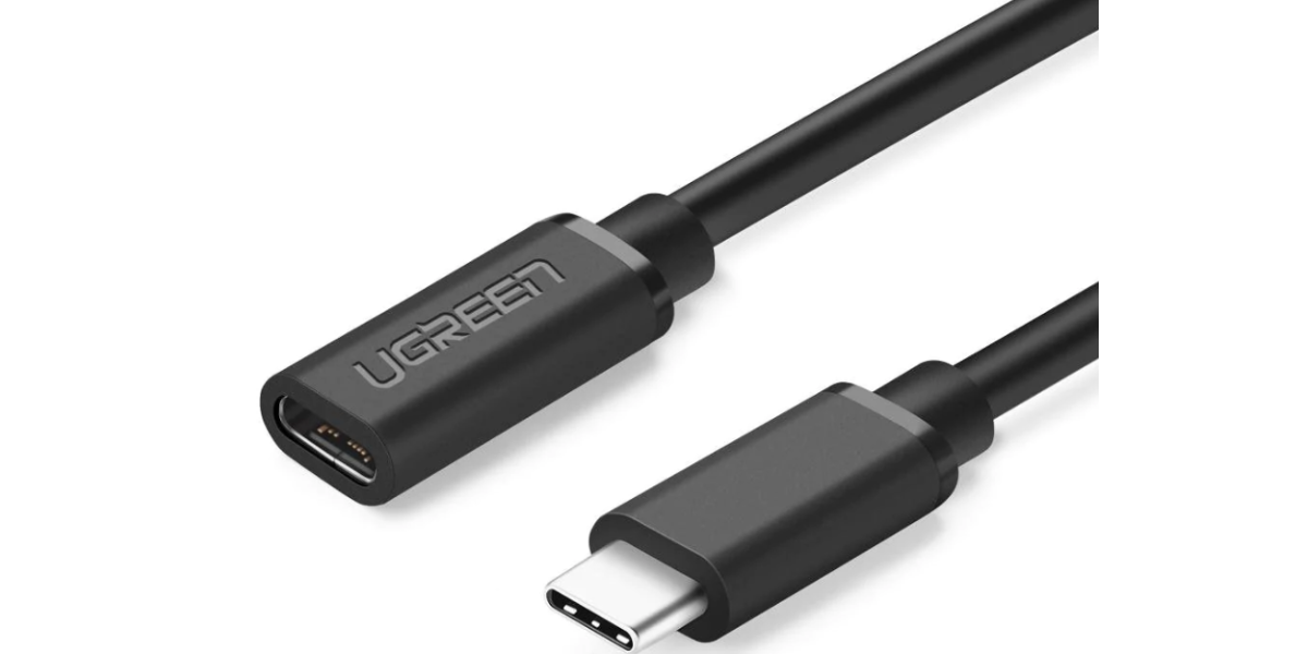 Cablu USB Ugreen prelungitor US353, USB Type-C (T) la USB Type-C (M), negru...