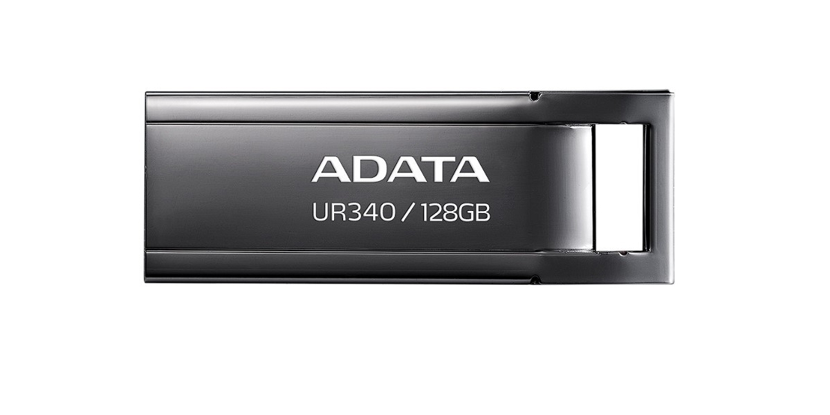 Memorie USB Flash Drive ADATA UR340, 128GB, USB 3.2, black metalic 557344