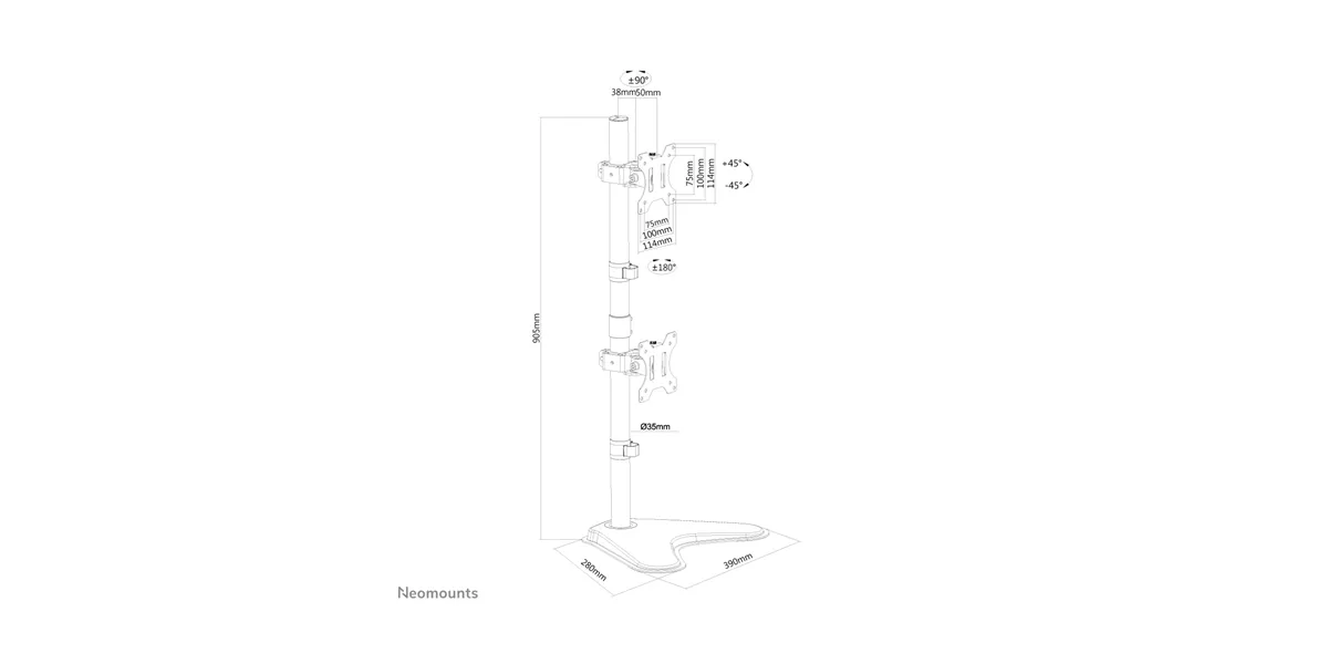 Suport monitor de birou dual Neomounts by Newstar FPMA-D550DDVBLACK, 10" -...