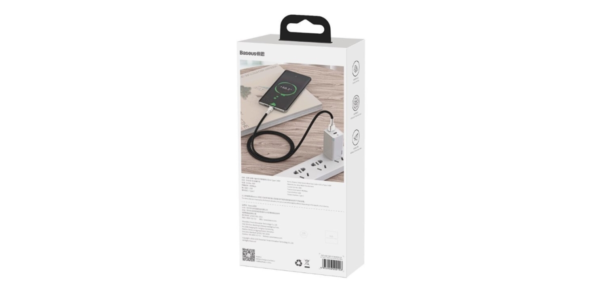 Cablu alimentare si date Baseus Cafule Metal, CAKF000201, Fast Charging, 2m,...