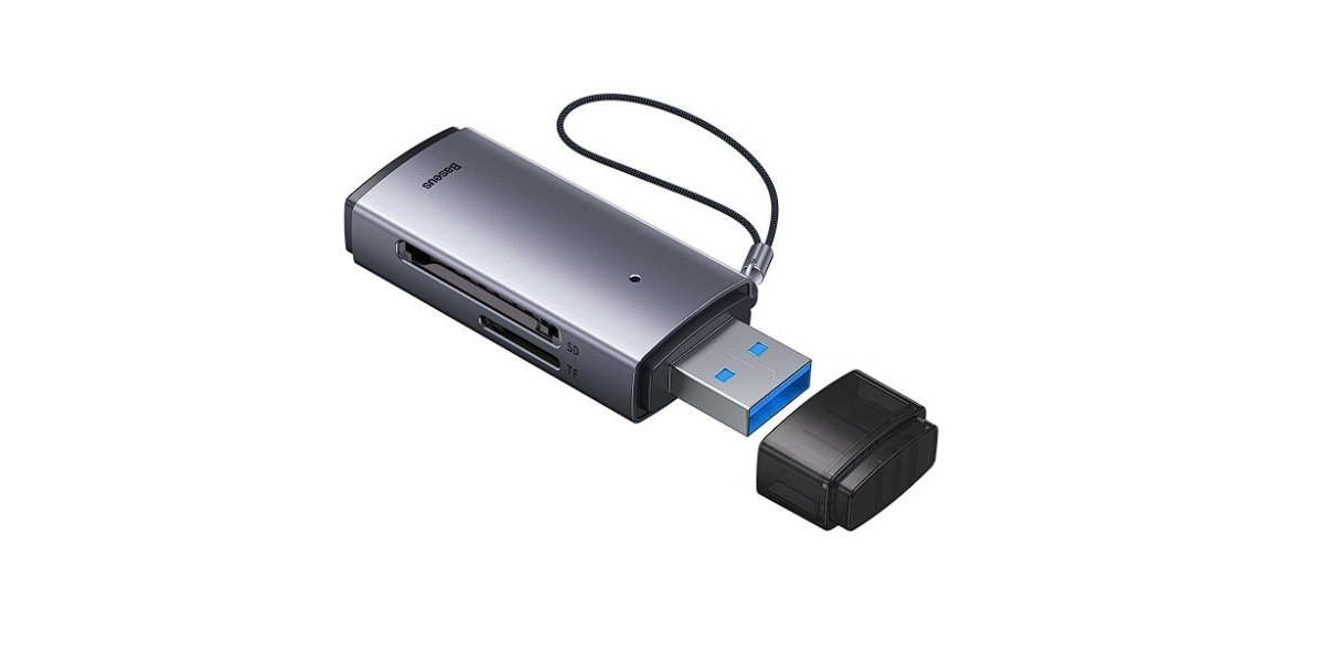 CARD READER extern Baseus Lite WKQX060013, interfata USB 3.0, metalic, gri 