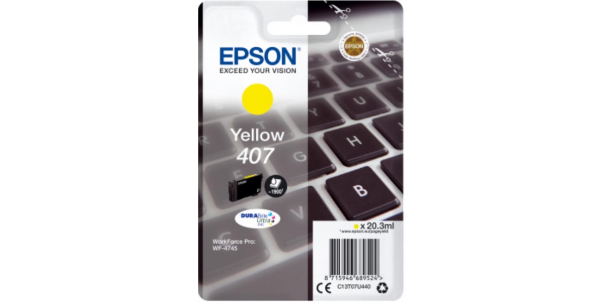 Cartus cerneala Epson C13T07U440, yellow, 1.9k, WorkForce Pro WF-4745 DTWF. 