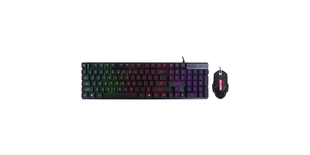 Kit Gaming Tastatura si Mouse Spacer SP-GK-01, cu fir, negru 567178