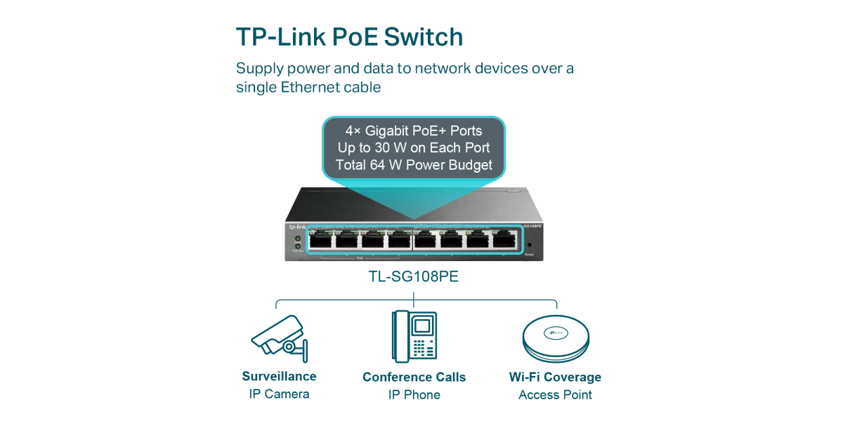 Switch TP-LINK TL-SG108PE, 8 port, 10/100/1000 Mbps 566691