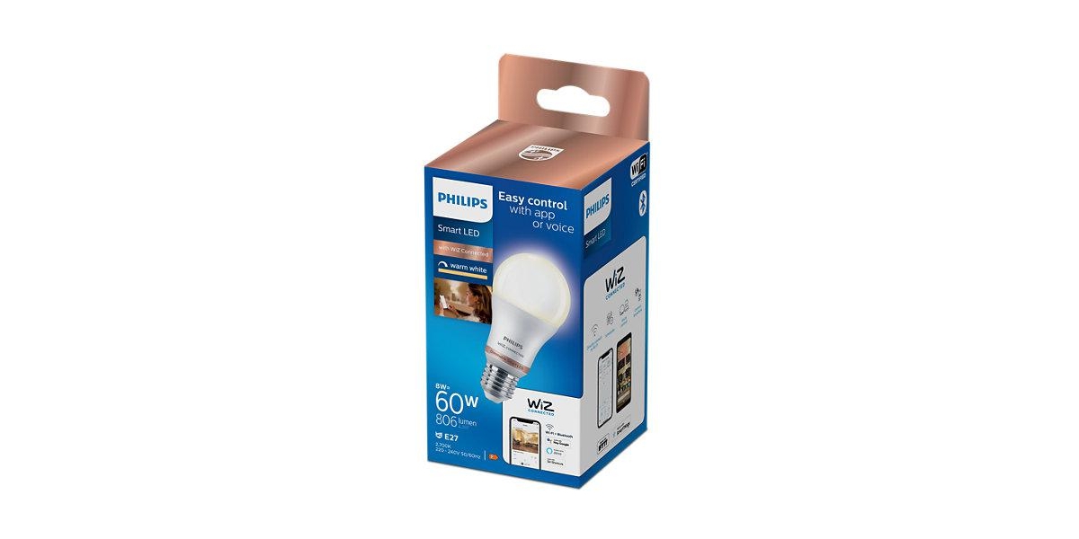 Bec LED inteligent Philips, Wi-Fi, Bluetooth, A60, E27, 8W (60W), 806 lm...