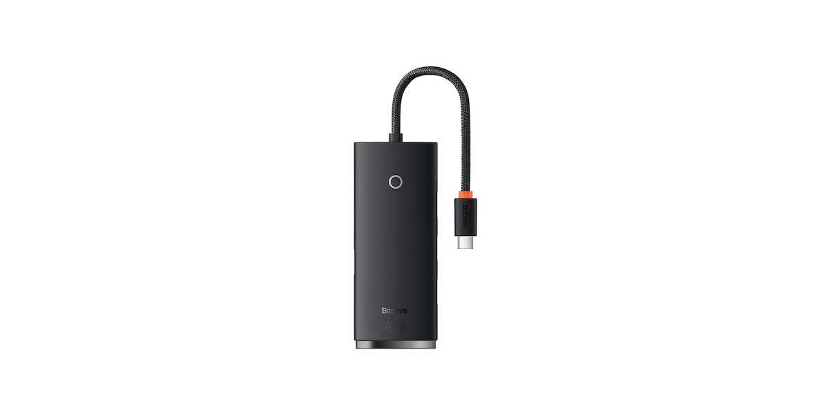 Hub USB extern Baseus Lite WKQX030301, 4 x USB 3.0, USB Type-C, 0.25m, negru 