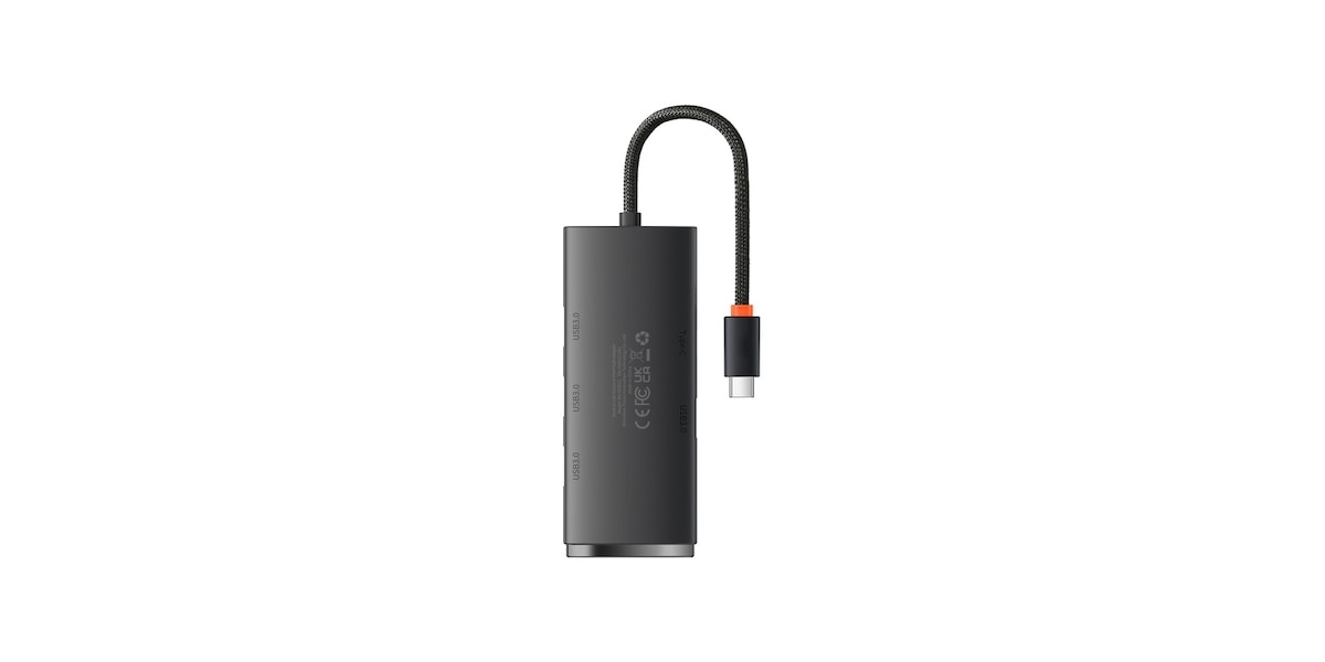 Hub USB extern Baseus Lite WKQX030301, 4 x USB 3.0, USB Type-C, 0.25m, negru...