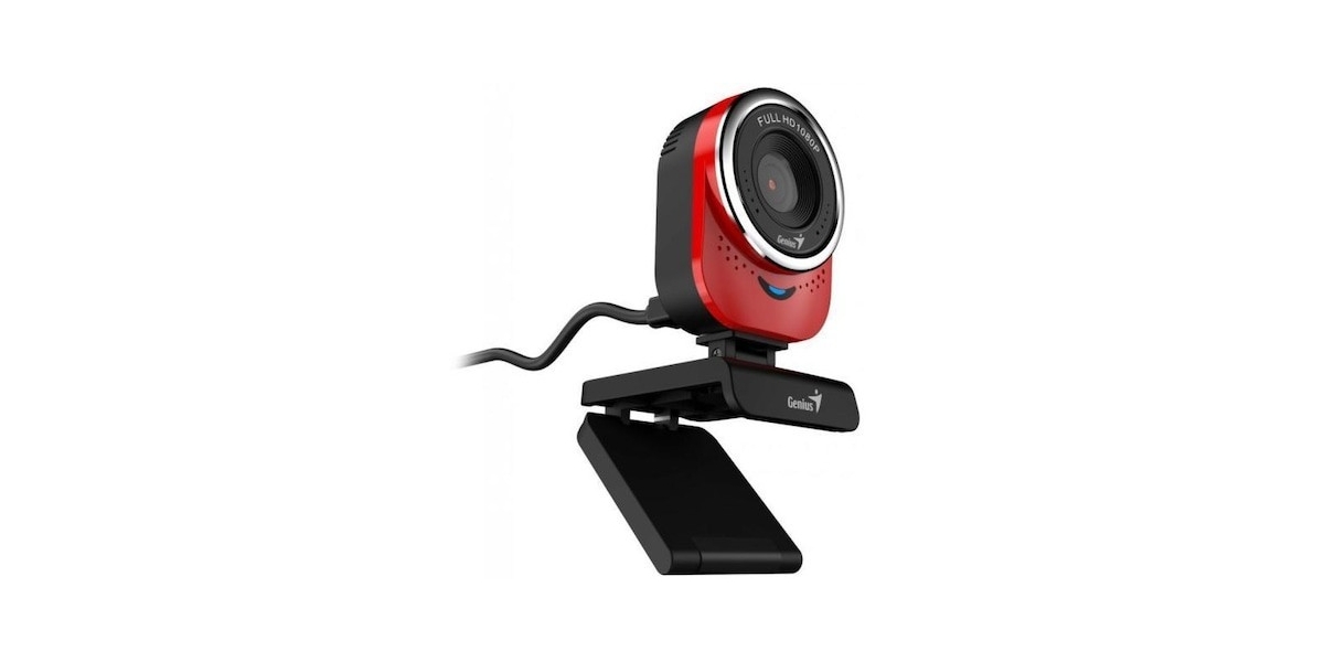 Camera Web Genius Qcam 6000, FullHD 1080p, USB, Rosu 600536