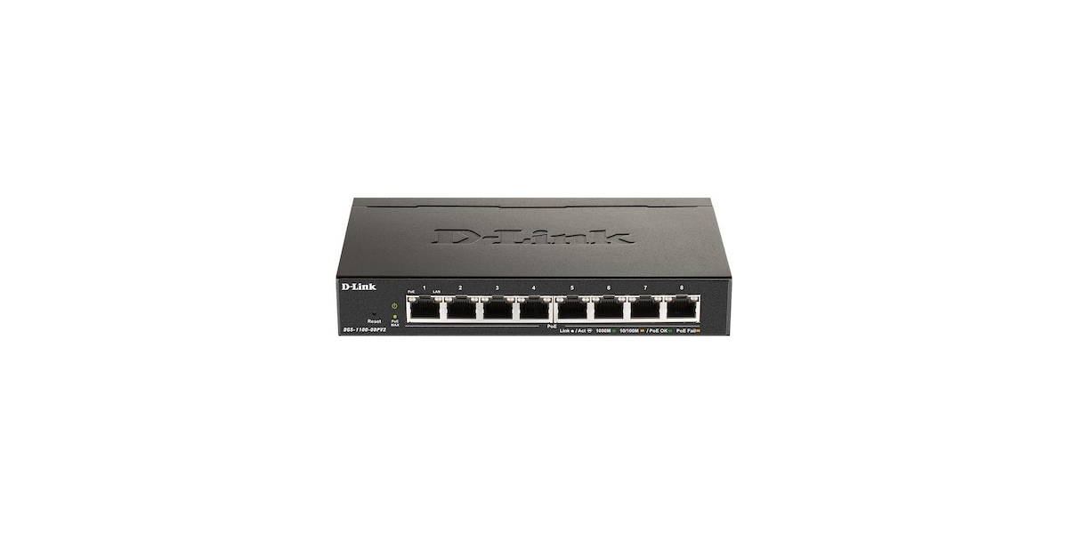 Switch D-Link DGS-1100-08PV2, 8 porturi Gigabit 