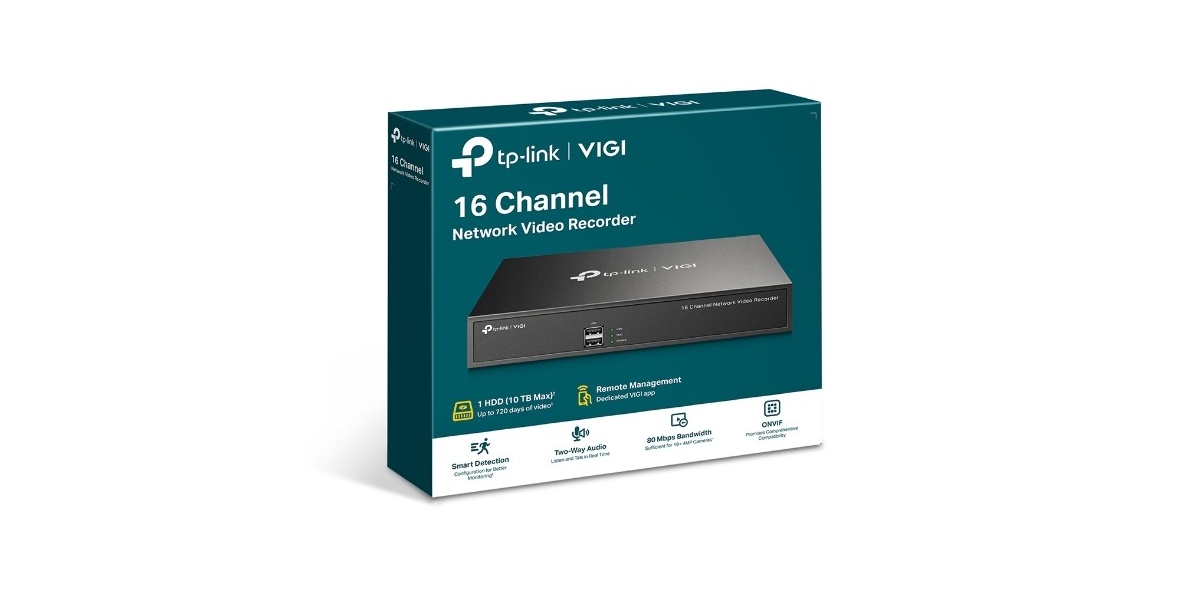 NVR TP-Link VIGI, 16 canale, capacitate max 10 TB, VIGI NVR1016H 611511