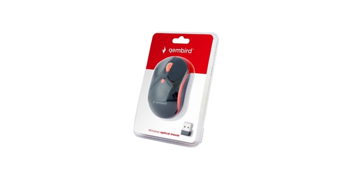 Mouse Gembird MUSW-4B-03-R, wireless, optic, negru / rosu 614663