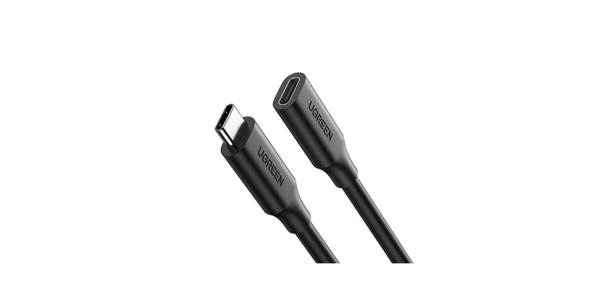 Cablu USB Ugreen prelungitor US353, USB Type-C (T) la USB Type-C (M), negru...